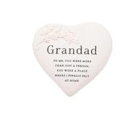 Thoughts of You Graveside Branch Heart - Grandad | Memorial Plaque with Sentimental Verse & Branch Detail | Heart-Shaped Resin Ornament for Grave or Home Tribute