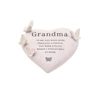 Thoughts of You - Graveside Butterfly Heart - Grandma | Memorial Plaque with Sentimental Verse & Butterfly Details | Weather-Resistant Resin Grave Decoration for Grandmother Tribute