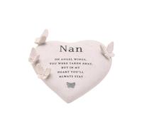 Thoughts of You Graveside Butterfly Heart - Nan | Memorial Plaque with Sentimental Verse & Butterfly Motif | Resin Grave Ornament or Remembrance Gift for Mother