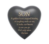 Thoughts Of You Graveside Dark Grey Heart Plaque - Son