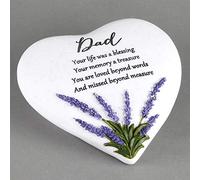Thoughts Of You Heart - 61966 - Commémorative Plaque in Forme de cœur Avec Motif de Lavande - Pour père