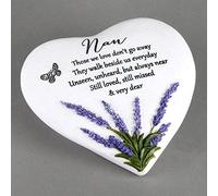 Thoughts Of You Heart Outdoor Memorial Plaque with Lavender design, Nan