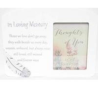 Thoughts of you In Loving Memory Memorial Wooden Photo Frame with Sentimental Verse