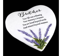 Thoughts Of You Heart Outdoor Memorial Plaque with Lavender design, Brother