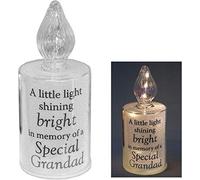 Thoughts of you Memorial Candle Light with Wording - Grandad, Yellow,Silver