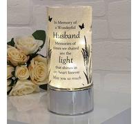 Thoughts of You Memorial Glass Light Tube - Husband Silver