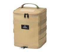 Thous Winds Camping Storage Bag, 9.6L Collapsible Tactical Bag, Lantern Carry Case, 1000D Polyester Fabric Box, for Outdoor Travel Picnic Backpacking, Khaki