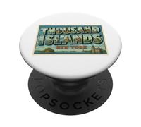 Thousand Islands New York Vintage Travel Poster Art Graphic PopSockets Adhesive PopGrip