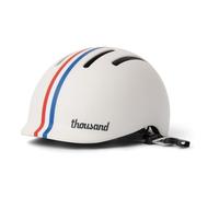 Thousand Kids Helmet - Personalised Junior Cycle Helmet with Reflective Stickers - Magnetic No-Pinch Buckle - CPSC ASTM & CE Certified for Bicycle Helmet & Skateboarding - Speedway Creme, Nylon Straps