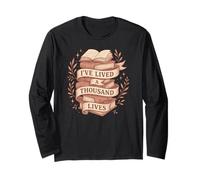 Thousand Lives Bookworm Fantasy Reading Adventure Quote Long Sleeve T-Shirt