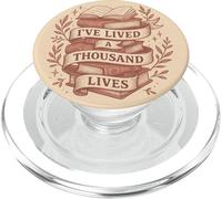 Thousand Lives Bookworm Fantasy Reading Adventure Quote PopSockets PopGrip for MagSafe