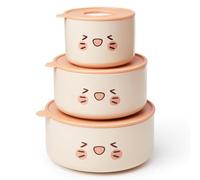 Thousandaynight Ceramic Bowl with Lid, 4, 5, 6 Inch Ceramic Nesting Bowls, Microwave & Dishwasher Safe, For Soup, Salad, Rice, Cereal, Breakfast, Dinner, Serving, Oatmeal(Cat)