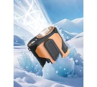 THOUSTA 12000mAh Portable Waist Fan 14500RPM Max 25H Working Time 100 tiers Adjustment with LED Flashlight Rechargeable Long Lasting Cooling For Outdoor Jobsite Camping Travel (Orange)