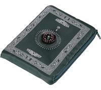 THP DEALS Islamic Travel Prayer Mat, with Compass Pocket Sized Carry Bag and Attached Compass Prayer Rug Portable Polyester 60 * 100cm (Green)