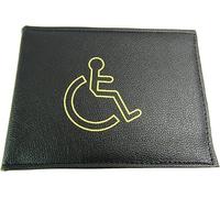 THP DEALS Soft Leather Disabled Badge Holder Wallet Disability Parking Badge Cover Holder Disabled Blue Badge Display Holder (Black)