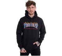 Thrasher - Flame Black/Blue - Hoodie - black - S - 50% Cotton, 50% Polyester S
