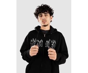 Thrasher Flame Embroidered Zip Hoodie black S