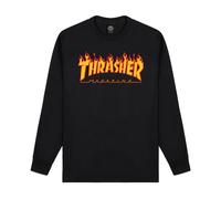 Thrasher Flame Men's Long Sleeve T-Shirt, Mens, Long-Sleeved t-Shirt, 144447M, Black, M