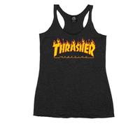 Thrasher Magazine Girl Flame Logo Racerback BLK Women's T-Shirt