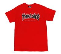 Thrasher Magazine Men's Flame Red Short Sleeve T Shirt S, Black, S