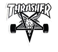 Thrasher Magazine Skate Goat Pentagram Skateboard Sticker 9 x 10cm White/Black