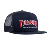 Thrasher Men's Embroidered Outlined Mesh Snapback Hat Navy Blue