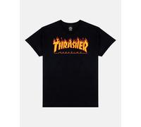 Thrasher Men's T-Shirt, Black (Black/Flames), L