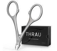 THRAU Cuticle Trimmer with Round Grip, Newly Upgraded Cuticle Nipper, Professional Stainless Steel Cuticle Remover Cutter Clipper for Manicures & Pedicures