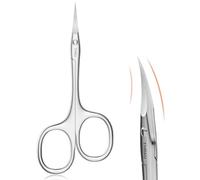 THRAU Left Handed Cuticle Scissors Extra Fine Curved Cuticle Cutter for Manicure Pedicure, Small Scissors Precise Pointed Tip Cuticle Trimmer Grooming Kit for Nail, Eyebrow, Eyelash, Beards, Dry Skin