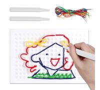 Thread Board Kids,Threading Boards for Children,Thread Board,Diy Magic Threading Board for Kids Suitable for Birthday Toddler Boys Girls Classroom Family(Threading Puzzle*1,Pen*2,Thread*8)