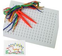 Thread Board Set,Threading Boards,Colorful Threading Sensory Board,Sensory Threading Boards,Interactive Threading Board,Sensory Activity Board,DIY Set with One Thread Board,Two Pen,Eight Threads