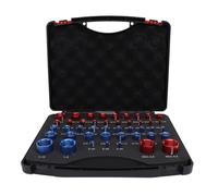 Thread Checker 23 Inch 21 Metric Portable Nut and Bolt Thread Size Checker Identifier for Tight and Narrow Spaces, Metal Thread Gauge Kit with 44 Pieces in Blow Molded
