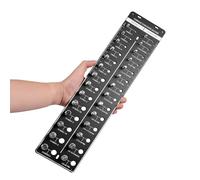 Thread Checker, 28 Nut & Bolt Thread Size Checker, Screw Thread Gauge Identifier, Precision Bolt Size And Nut Thread Gauge for 14 Standard & 14 Metric, Wall-mounted Aluminum Ruler Board Steel Bolts