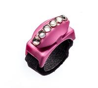 Thread Cutterz Ring Pink w/Single Row Swarovski Crystals - A Ring That cuts Thread, Yarn & Embroidery Floss
