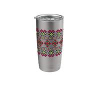 Thread Embroidery - Ukrainian Folk Ethnic Pattern Ornament Stainless Steel Insulated Tumbler