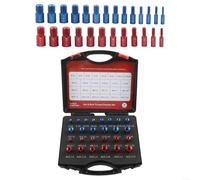 Thread Gauge, 26/44pcs Bolt And Nut Thread Measuring Gauge, Screw Inspector For Metric Imperials Measurement Engineering Workshop(26pcs-red/blue)
