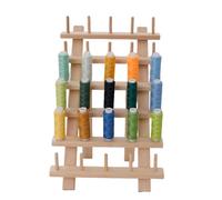 Thread Holder - 27cm Wooden Embroidery Thread Holder, Heavy Duty | Foldable Organizer Dee Bobbins Thread Rack for Sewing, Crafts and Jewelry Display