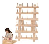 Thread Holder - Thread Organiser | Spool Holder | Threads Holders Organizer with Hanging Hooks for Sewing Quilting Embroidery Hair-braiding Wooden Storage Organizer Multi-Purpose Yarn Rack