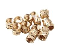 Thread inserts, 50Pcs M2 Brass Hot Melt Insert Knurled Nut Thread Heat Molding Double Twill Injection Embedment Nut for 3D Printer