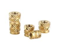 Thread inserts, Brass Heat Set Knurled Threaded Insert Nuts for 3D Print Embed Parts Hot Melt Inset Plastic M2 M2.5 M3 M4 M5 M6(Golden,M2.5xOD3.5 (50Pcs))