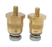 Thread Installation Battery Tone - Battery Terminal Connector Brass Tone Post, Brass Tones Post Adapter With Stainless Steel Screws & Washers - Brasss Positive Or Negative Clamps Compatible With Car