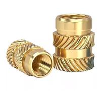 Thread Knurled Brass Nuts,M2 OD 3/3.2/3.5/4mm Height:2~10mm Heat Threaded Inserts Press Flange Hot Melt Heating Copper Insert For 3D Printing(M2*5.5 * 3.5mm(100pcs))