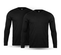 Thread Linens 2 Pack Thermal Underwear Mens Full Long Sleeve Vest Top Base Layer Thermals Men Tops Body Warmer Size S-XXL Black