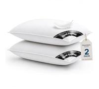 Thread Linens Pack of 2 Duck Feather Pillows 46 x 72 cm - 100% Feather Filled with Feather Proof Cotton Cover - Soft & Supportive Bed White Pillows