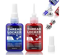 Thread Lock- 100ml Thread Lock Medium & High Strength, Locktight Threadlock, Universal Thread Locker Adhesive for Nuts, Bolts, Metal Fasteners, Prevent Loosening, Seal & Anti-Corrosion(50ml+50ml)