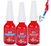 Thread Lock Blue 243 242 And Red 271, High Strength Lock Tight Thread Lock for Metal Bolts Nuts Screw Thread Locker Glue Sealants Anti-Rust, Against Losening and Leakage (242 243 271-30ML)