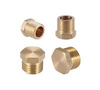 Thread Lock,Hardware Nuts, Brass External Hex Head BSP Male Thread Pipe Multiple Sizes Tone(45661)