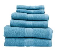 Thread & Loom Towel Set 2 x Bath Towels, 2 x Hand Towels, 2 x Face Cloths Turquoise