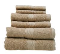 Thread & Loom Towel Set 2 x Bath Towels, 2 x Hand Towels, 2 x Face Cloths Warm Sand