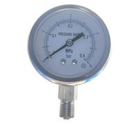 Thread M14x1.5 60mm Dial Ranges MPa/bar Pressure Gauge 304 Stainless Bar PSI N2 Steam Brewing Pneumatic Pressure Gauge (Size : -1 to 24 Bar)